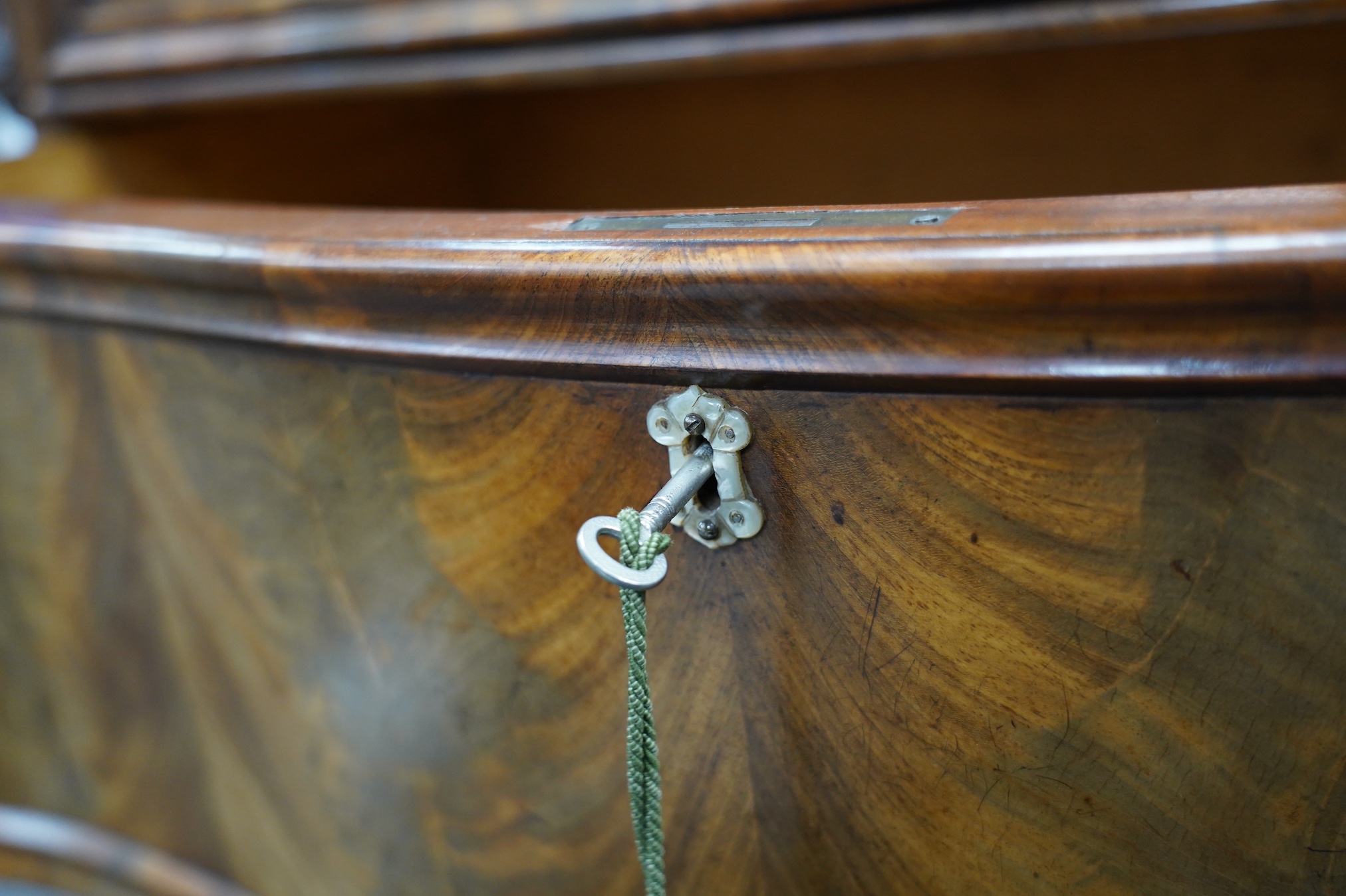 A 19th century French commode, width 96cm, depth 49cm, height 93cm. Condition - fair